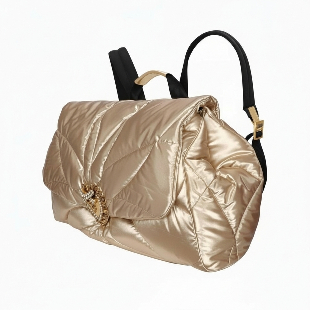 Dolce & Gabbana Pearl Devotion Heart Oversized Nylon Backpack - Picture 4 of 5